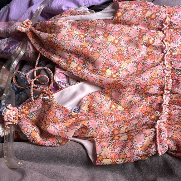 Charlotte Russe orange flowery dress - Picture 3 of 5